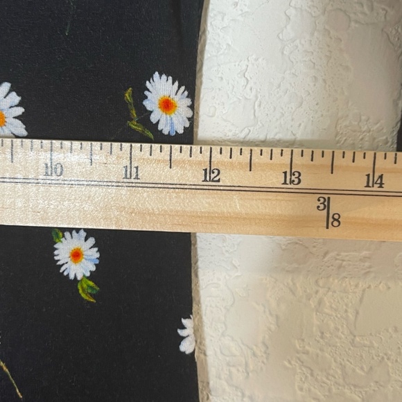 Alice+Olivia NWT Tossed Daisy Midi Dress Size 0 3/4 sleeve Black Mesh Lined - Picture 15 of 16